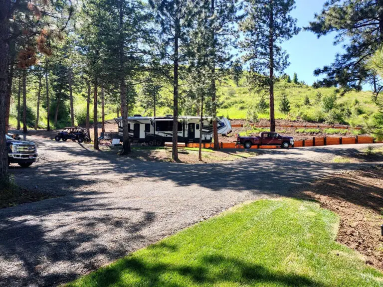 Private, shady RV Park spaces at Deer Creek Pines RV Park